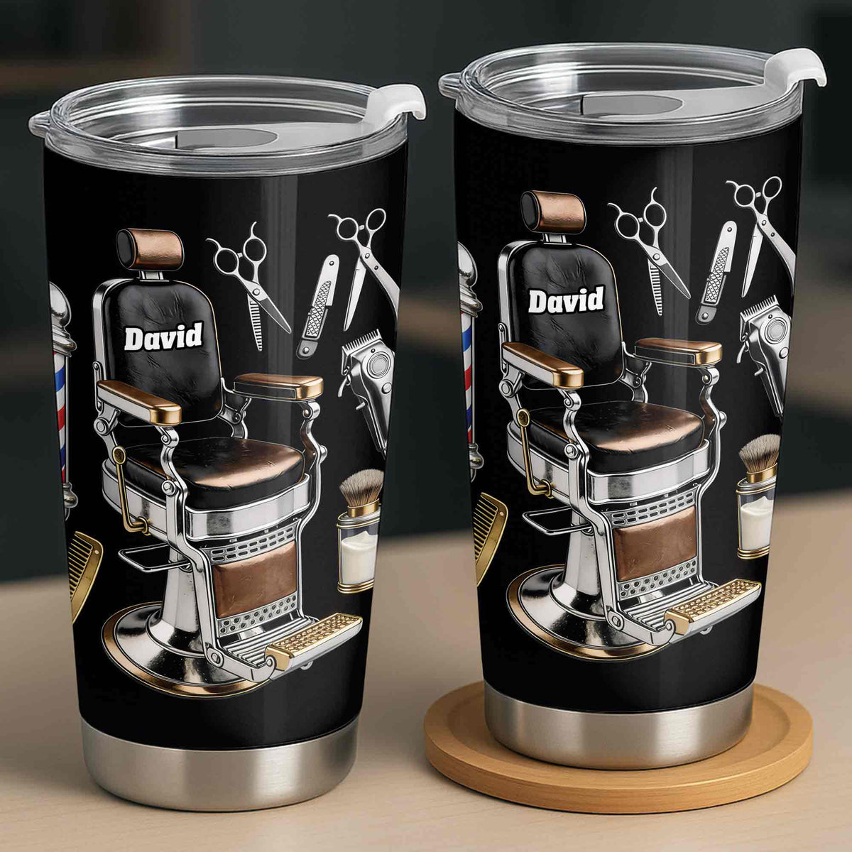Barber Shop Tools, Personalized Stainless Steel Tumbler, Gift For Barbers
