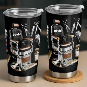 Barber Shop Tools, Personalized Stainless Steel Tumbler, Gift For Barbers