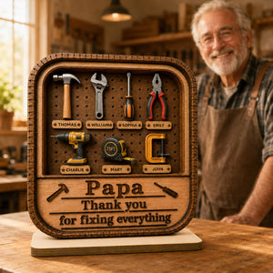 Dad Grandpa Tool Box - Personalized Wooden Plaque - Father's Day Gift For Dad, Husband