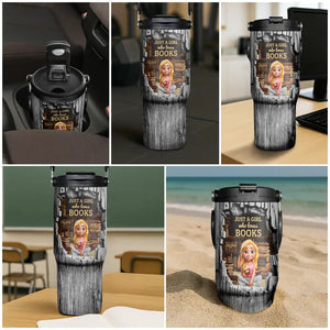 Just A Girl Who Loves Books - Personalized 30oz Tumbler With Handle