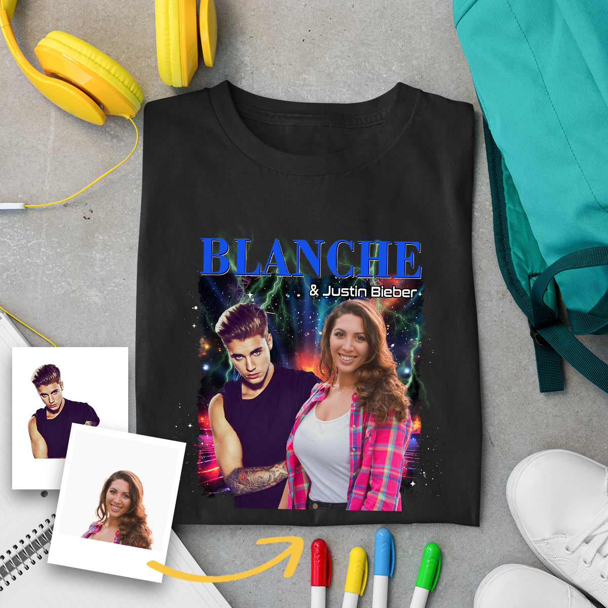 Custom Photo With Your Idol Shirt - Personalized Gift For Music Lovers