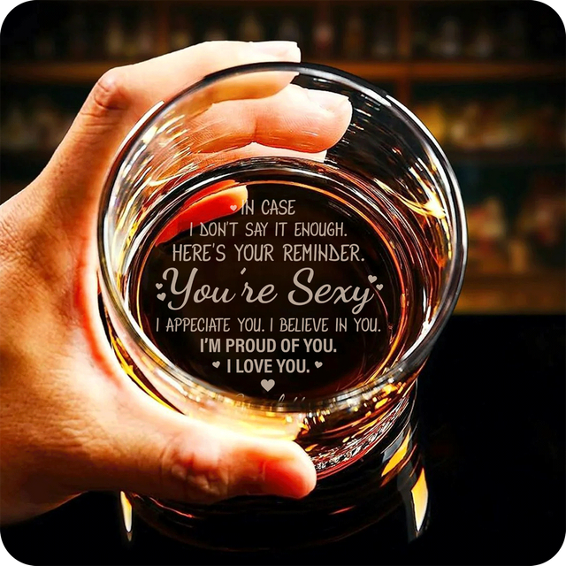 You're Sexy Anniversary Gift Perfect gift for couple Personalized Engraved Whiskey Glass