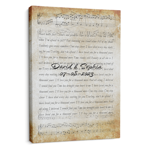 Custom Song Lyrics, Customizable Name And Date Personalized Canvas Wall Art Perfect Gift For Couple, Anniversary Gift, Wedding Gift