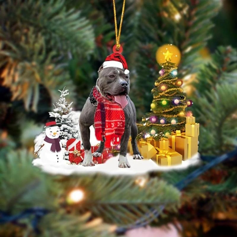 Custom Dog Photo Christmas Ornament Personalized Christmas Ornament For Dog LoversChristmas Tree Decorations Dog Hanging Dog Decoration Acrylic Wood Ornament