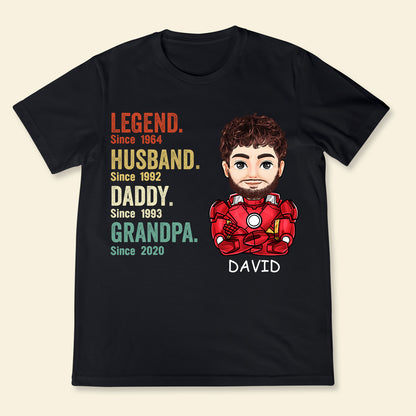 Legend Husband Daddy Papa Superhero - Personalized Apparel - Gift For Father, Dad, Papa, Father's Day