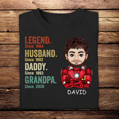 Legend Husband Daddy Papa Superhero - Personalized Apparel - Gift For Father, Dad, Papa, Father's Day