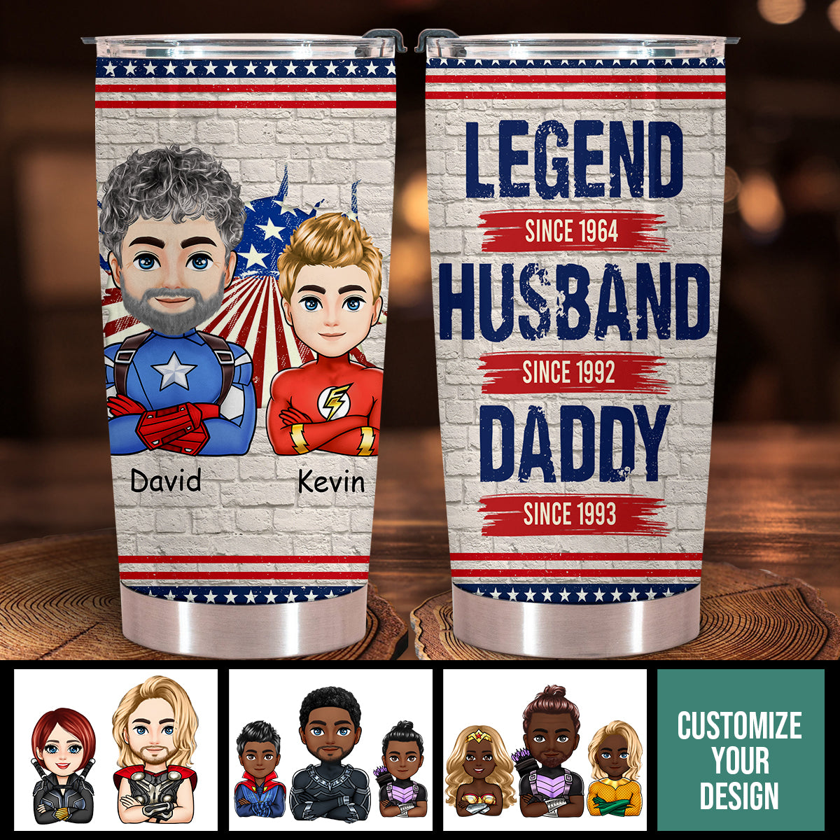 Legend Husband Daddy Grandpa - Personalized Tumbler - Gift For Grandpa, Papa, Father's Day