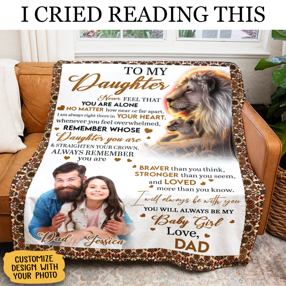 Lion Dad To My Daughter Blanket Gift For Daughter