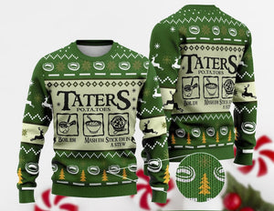 Taters Potatoes Ugly Christmas Sweater, Lord of the Rings Christmas Sweater, LOTR Fans Sweater, Christmas Gift Sweatshirt, Xmas Ugly Sweater