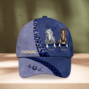 Love Horses - Personalized Classic Cap - Gift For Horse Lovers