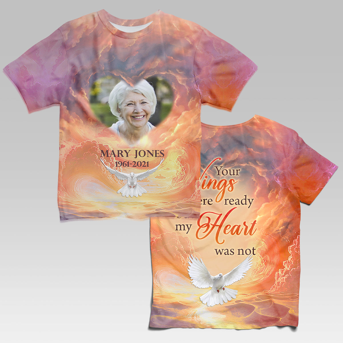 Loving Memory Forever In My Heart Personalized 3D All Over Print Shirt Memorial