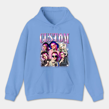 Custom Bootleg Rap Tee, Custom Photo - Vintage Graphic 90s Hoodie, 90s Style, Custom Photo Shirt, Gift For Girlfriend