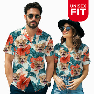 Luau Buddies Shirt - Personalized Custom Dog Photo Hawaiian Shirt