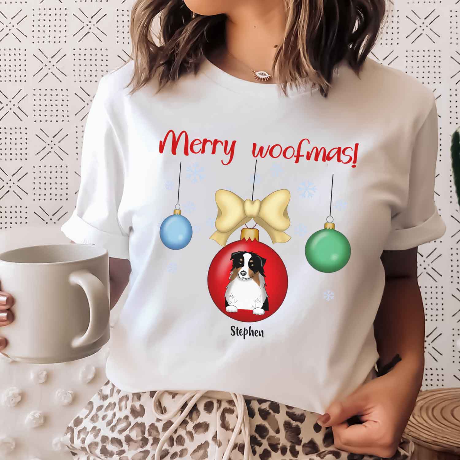 Merry woofmas Personalized T Shirt Custom Dog Breed Christmas Gift For Dog Lovers Merry Christmas Shirt, Christmas Dog Paw T-Shirt, Winter Season Tee, Xmas Gifts for Dog Owner, Christmas Vibes, Christ MERRY-_1.jpg