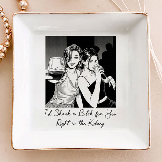 Best Friends Gift For Her Custom Photo Sketch Line Art - Personalized Jewelry Dish
