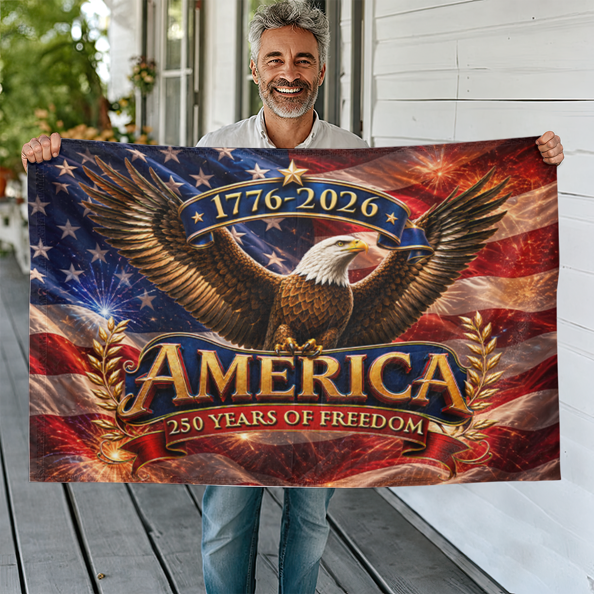 250 Years Birthday America - House Flag United States