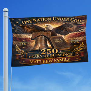 Family Name 250 Years of Freedom - Patriotic House Flag
