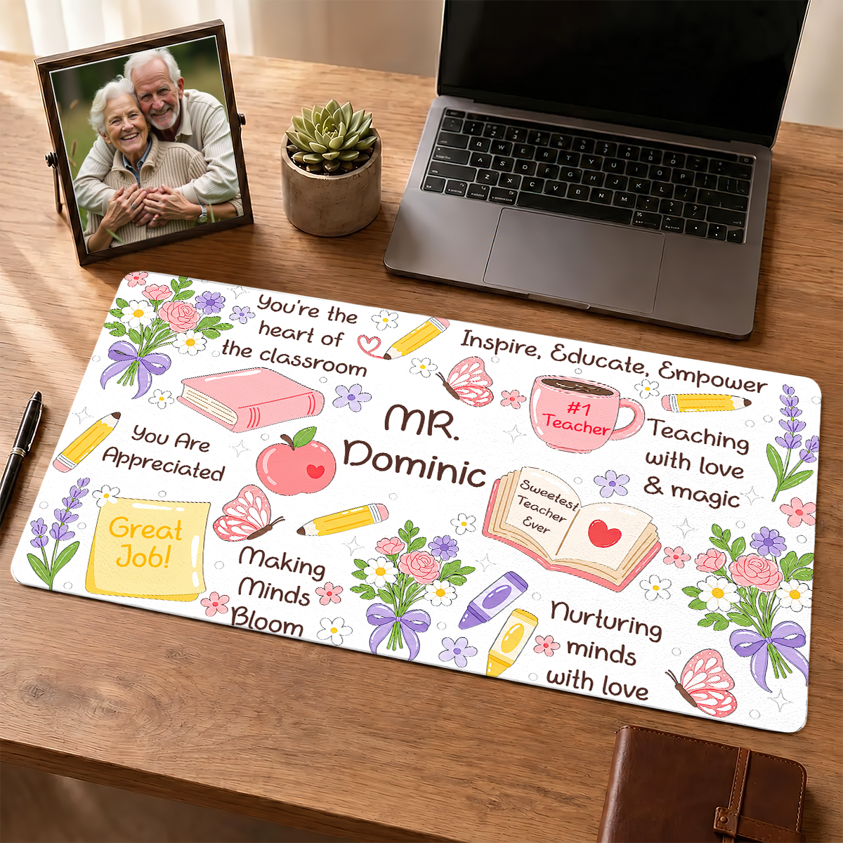Sweetest Teacher - For Coworkers, Teacher, Self Gift - Personalized Desk Mat MK-1_45637c10-0599-4f7e-9d66-c59c77e56f45.png