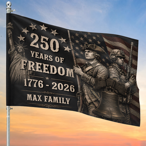 Family Name 250 Years of Freedom - Patriotic House Flag