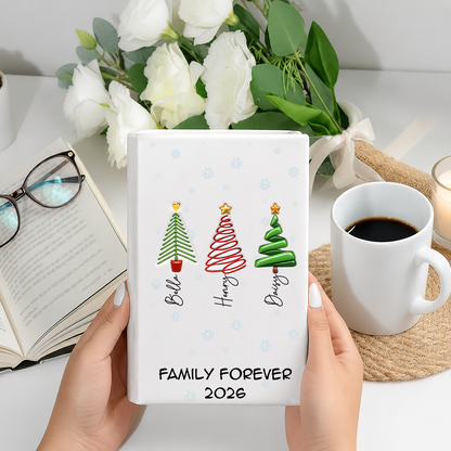 Family Christmas Tree Names - Personalized Ceramic Book Vase