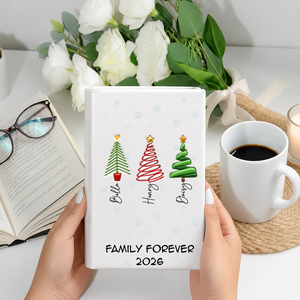 Family Christmas Tree Names - Personalized Ceramic Book Vase