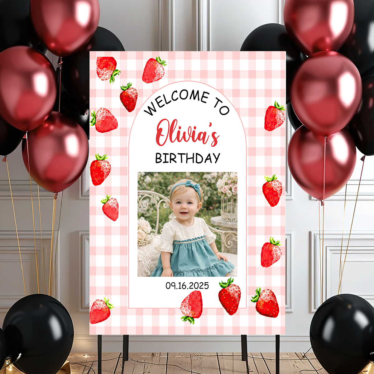 Kids Birthday Sign Welcome To The Party - Custom Name & Photo Sign - Birthday Party Welcome Sign MK-1_e8b192e6-d7d3-48a3-ad81-a5d0c0d43dfb.png