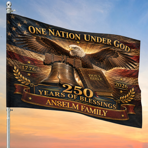 Family Name 250 Years of Freedom - Patriotic House Flag