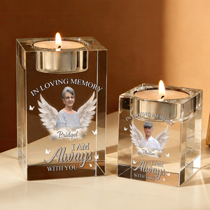 I Am Always With You Personalized Crystal Candle Holder