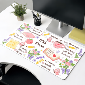 Sweetest Teacher - For Coworkers, Teacher, Self Gift - Personalized Desk Mat
