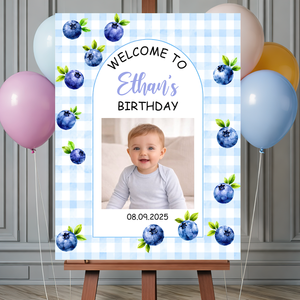 Kids Birthday Sign Welcome To The Party - Custom Name & Photo Sign - Birthday Party Welcome Sign