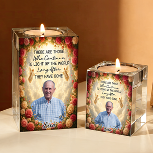 Sunset Memorial Custopm Photo Personalized Crystal Candle Holder - Memorial Gift