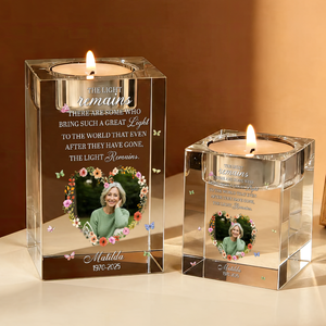 In Loving Memory - Personalized Crystal Candle Holder