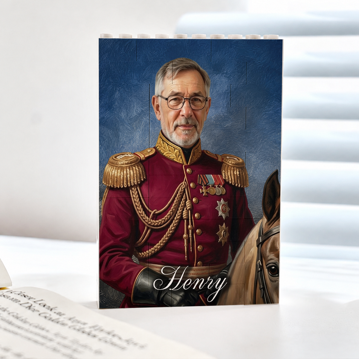 Custom Photo Royal Portrait Dad GrandPa Family - Personalized Shaped Building Brick Blocks