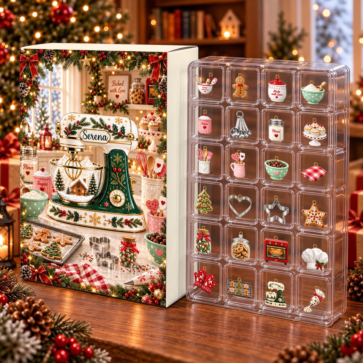 Christmas Baking Mixer Advent Calendar 2026 - 24 Day Spirits Countdown, Acrylic Charms Blind Box - Gift For Family