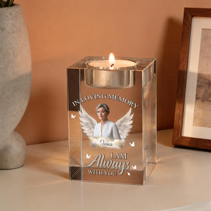 I Am Always With You Personalized Crystal Candle Holder