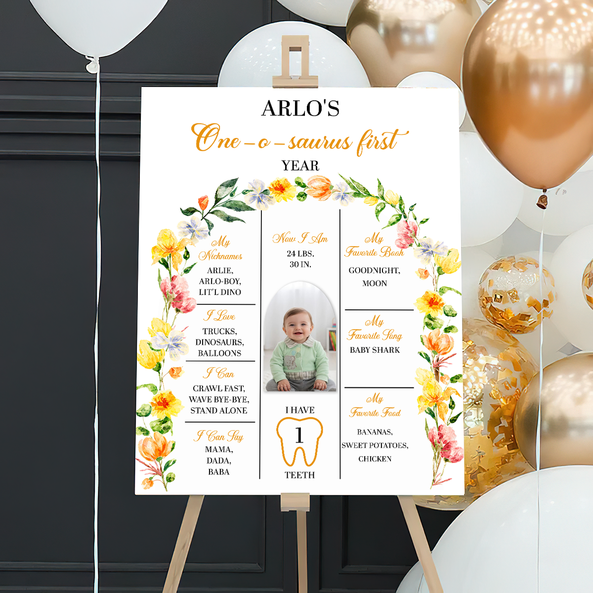 Birthday Sign Welcome To The Party - Custom Name & Photo Sign - Birthday Party Welcome Sign