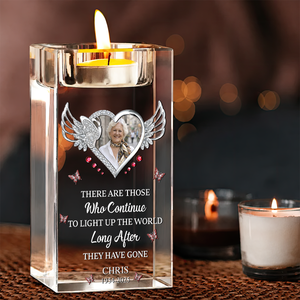 When You Miss Me Light This Up Blessing - Personalized Crystal Candle Holder