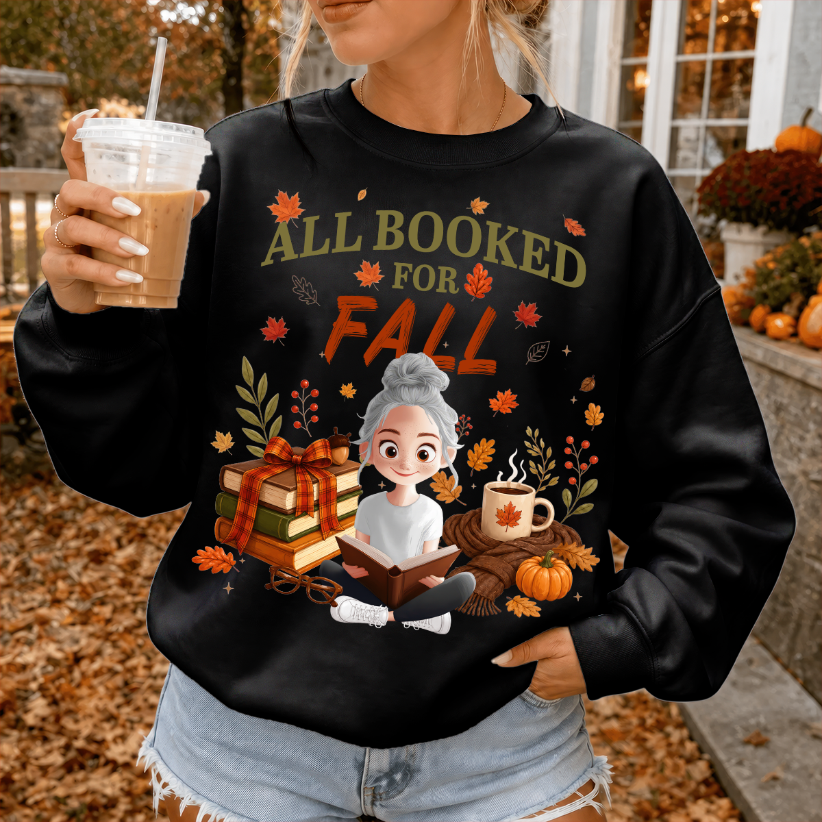All Booked For Fall Shirt, Bookish Fall Shirt, Fall Season Shirt, Autumn Reading Shirt, Book Lover Gift, Bookworm Shirt