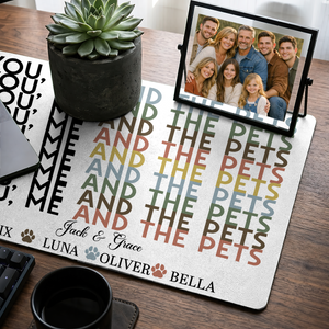 You Me And The Dog Cat Hidden Message - Personalized Desk Mat