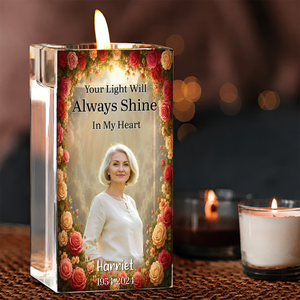Always With You - Personalized Crystal Candle Holder