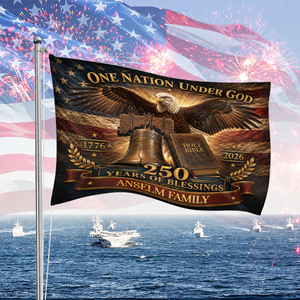 Family Name 250 Years of Freedom - Patriotic House Flag
