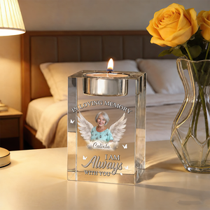 I Am Always With You Personalized Crystal Candle Holder