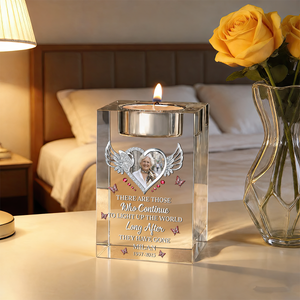 When You Miss Me Light This Up Blessing - Personalized Crystal Candle Holder