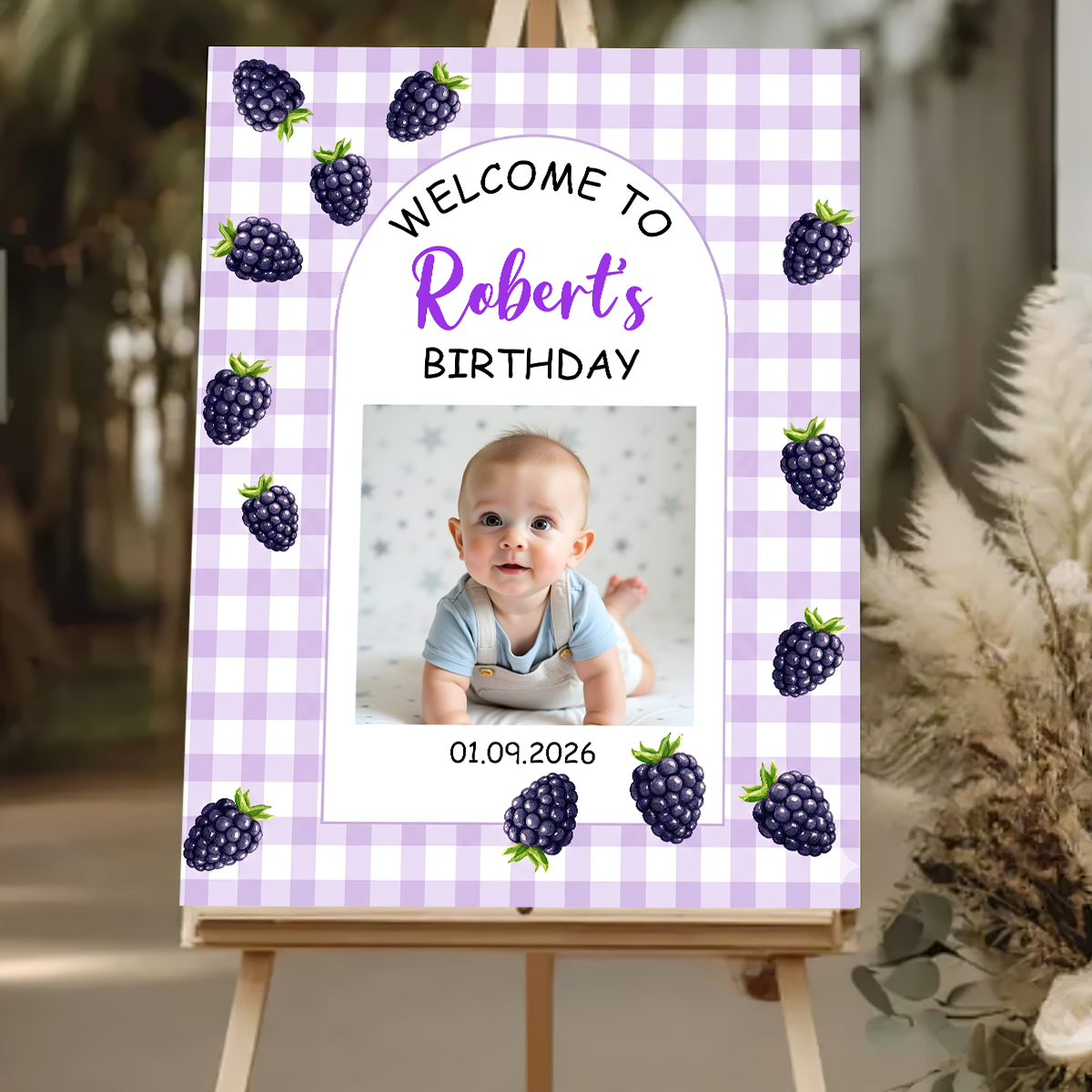 Kids Birthday Sign Welcome To The Party - Custom Name & Photo Sign - Birthday Party Welcome Sign