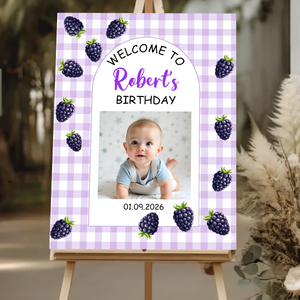 Kids Birthday Sign Welcome To The Party - Custom Name & Photo Sign - Birthday Party Welcome Sign