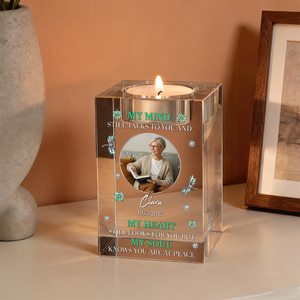 My Mind My Heart My Soul Memorial Personalized Crystal Candle Holder