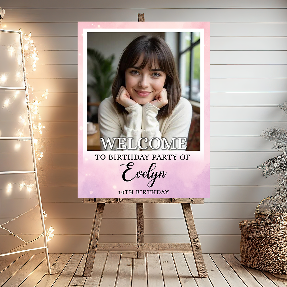 Welcome To The Party - Birthday Sign - Custom Name & Photo Sign - Birthday Party Welcome Sign