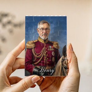 Custom Photo Royal Portrait Dad GrandPa Family - Personalized Shaped Building Brick Blocks