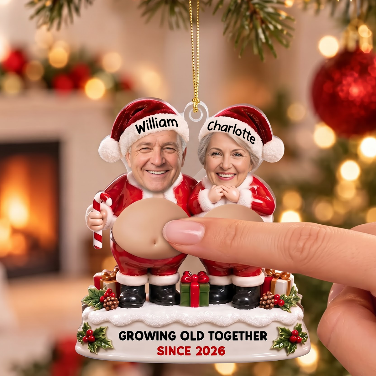 Growing Old Together - Personalized Squishy Acrylic Ornament