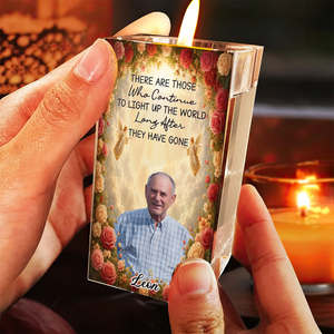 Sunset Memorial Custopm Photo Personalized Crystal Candle Holder - Memorial Gift
